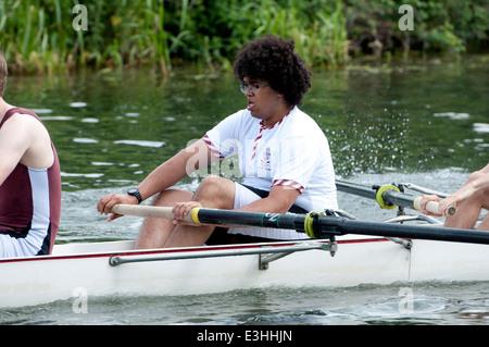 Cambridge May Bumps, St. Catherine`s College men`s eight rower Stock Photo